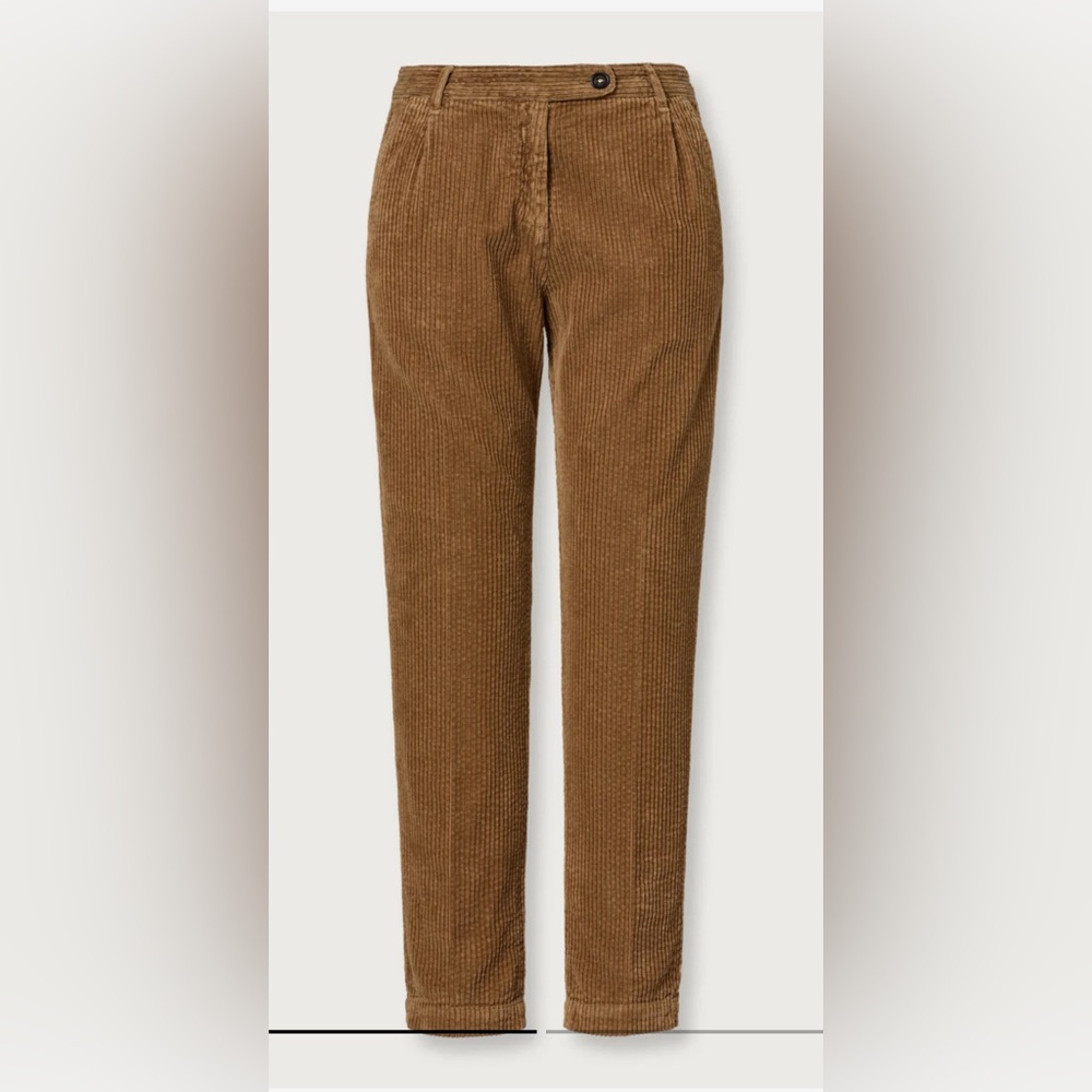 Massimo Alba Cotton Velvet Corduroy Trousers 70s Orange Mustard Yellow Size 36